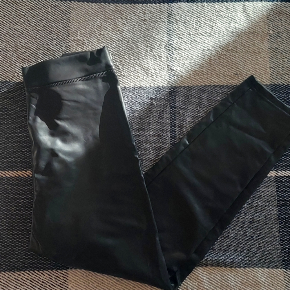 SONO Faux Leather Leggings Tummy Control High Waist Stretch